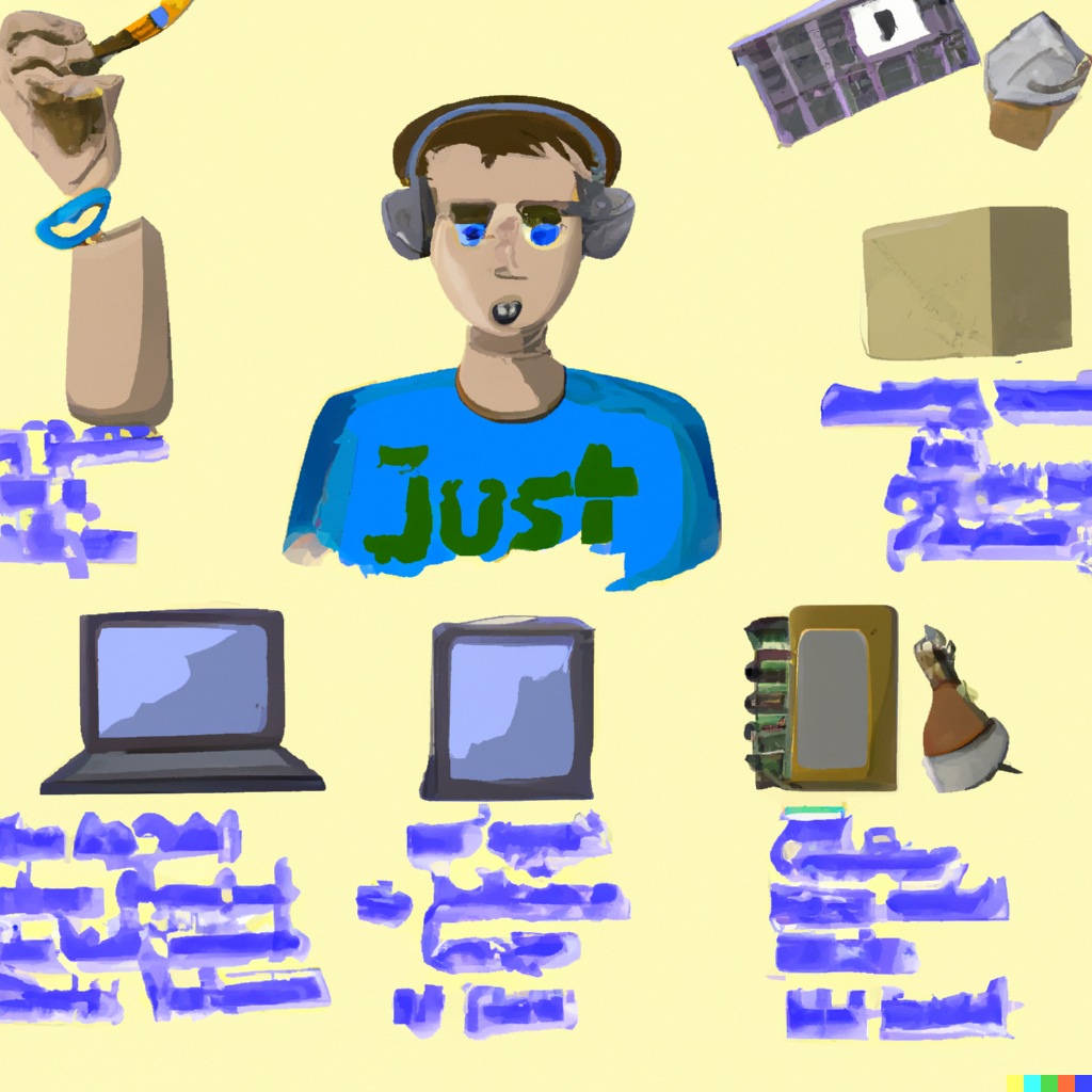 Изображение нейросети DALL·E 2 по запросу «Set simple tasks for junior developer, digital art style painting»
