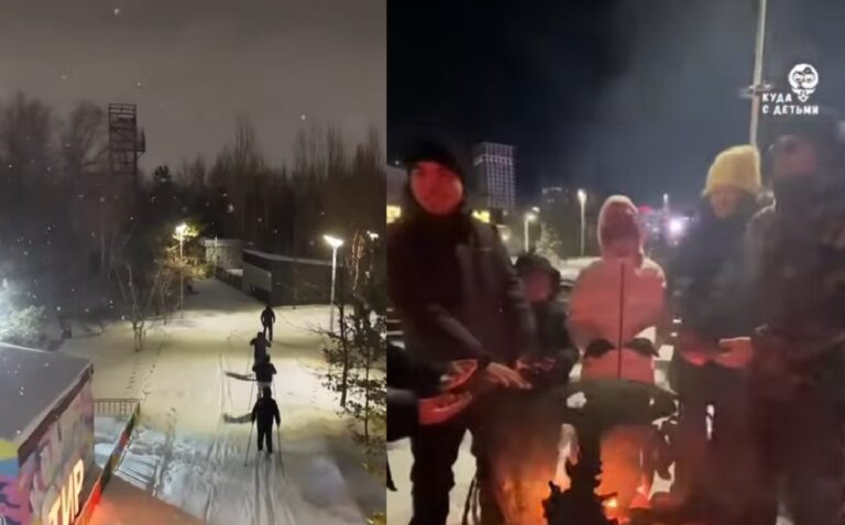 Куда сходить зимой в Астане: в парке Жетысу открылись горки, каток и костры