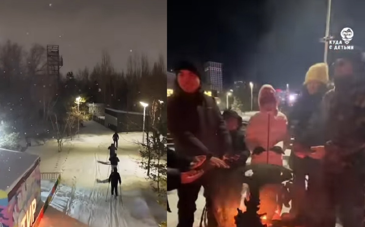 Куда сходить зимой в Астане: в парке Жетысу открылись горки, каток и костры