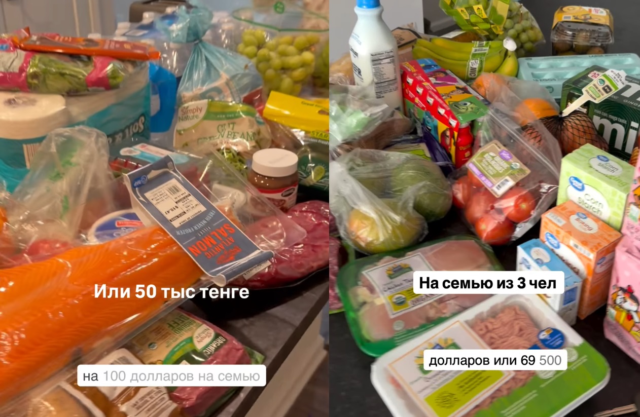 Казахстанка закупилась продуктами в США и сравнила цены