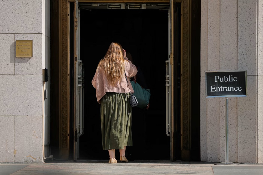 Plaintiff Kaley G.M. arrived at court this week. Mike Blake/Reuters