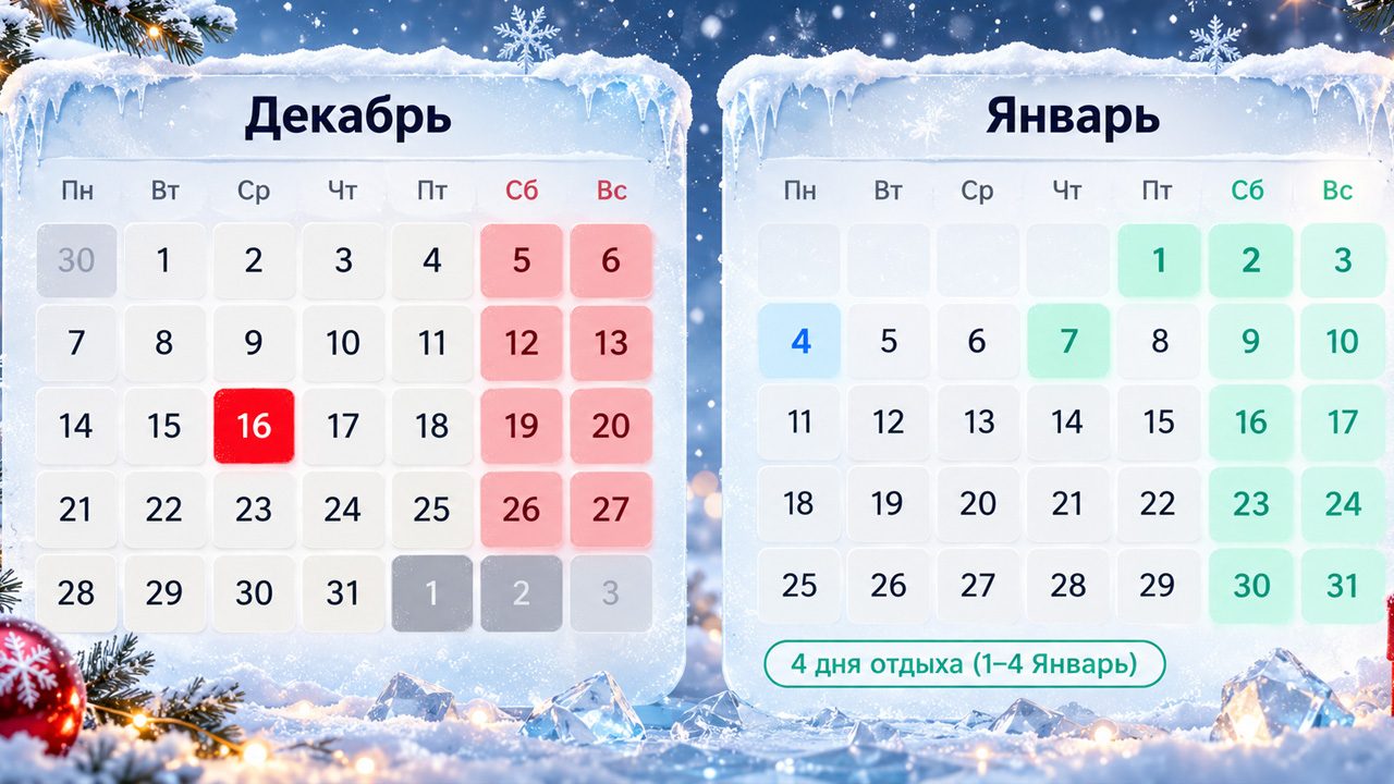Казахстанцев ждет короткий декабрь и длинные новогодние выходные из-за переносов — изображение 1