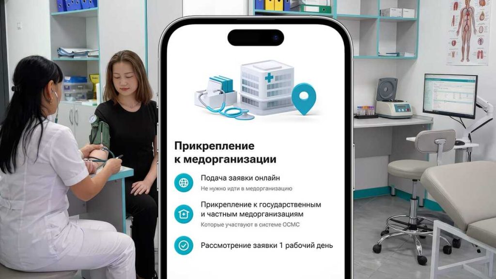 В приложении Kaspi.kz теперь можно прикрепиться к поликлинике